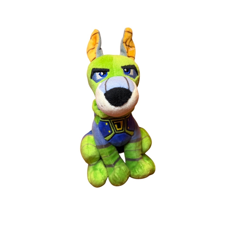 Scoob! 8" Blue Falcon Dog Dynomutt Plush Green Blue Basic Fun 2019 Stuffed Toy